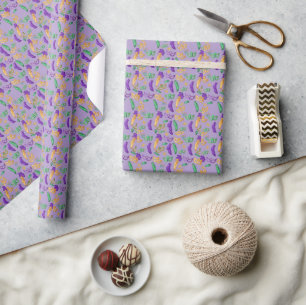 Colourful Mardi Gras patterned Wrapping Paper
