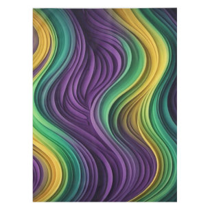Colourful Mardi Gras wave patterned Tablecloth