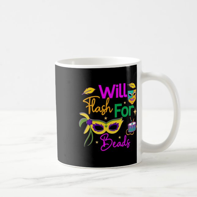 Colourful Mardi Gras Will Flash For Beads  Coffee Mug (Right)