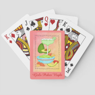 Colourful Margarita Guacamole Coral Playing Cards
