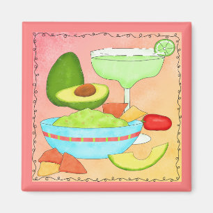 Colourful Margarita Guacamole Fun Celebrate Magnet