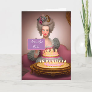 Colourful Marie Antoinette Birthday Cake Card
