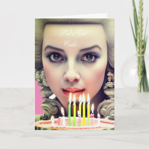 Colourful Marie Antoinette Birthday Cake Card