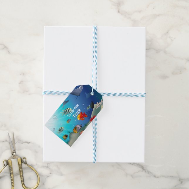 Colourful Marine Creatures Gift Tags (With Twine)