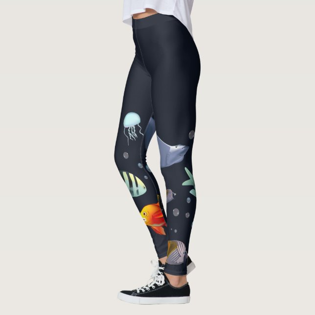 Colourful Marine Creatures Leggings (Left)
