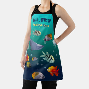 Colourful Marine Life Creatures Apron