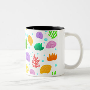 Colourful Marine Life Mug – Algae, Coral & Shells