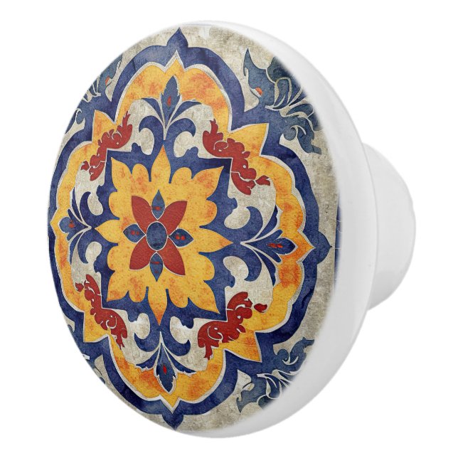 Colourful Marracash Tile Design 2 Ceramic Knob (Right)