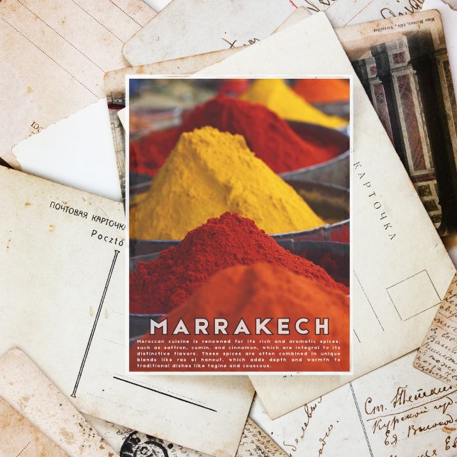 Colourful Marrakech Moroccan Medina Spices Postcard (Creator Uploaded)