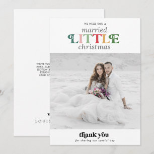 Colourful Married Little Christmas Thank You Holiday Card