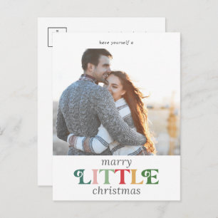 Colourful Marry Little Christmas Save the Date Holiday Postcard