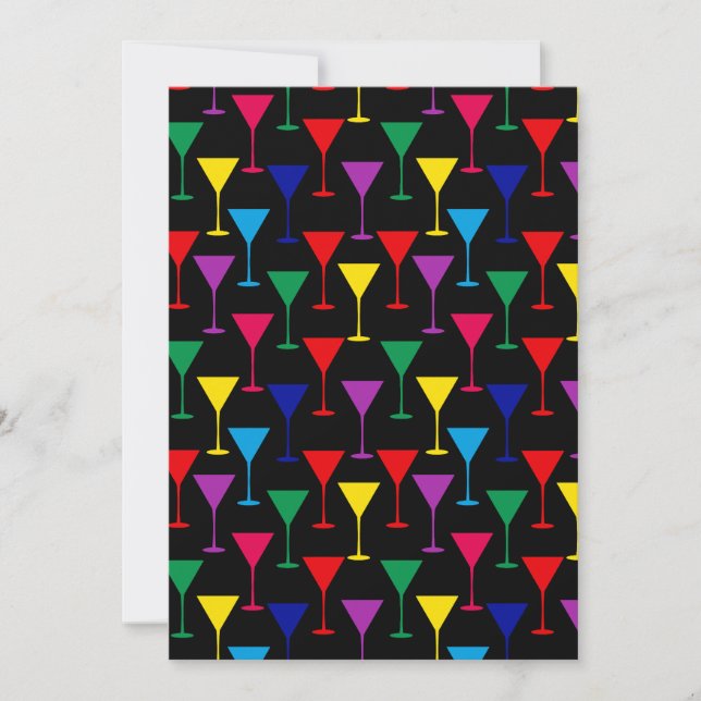 Colourful Martini Cocktail Pattern Invitation (Front)