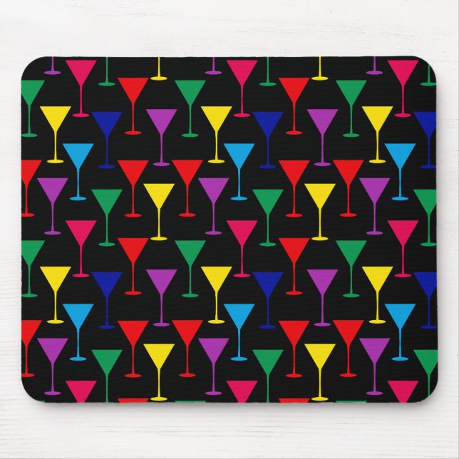 Colourful Martini Cocktail Pattern Mouse Mat (Front)