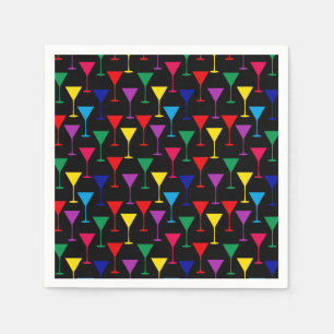 Colourful Martini Cocktail Pattern Napkin