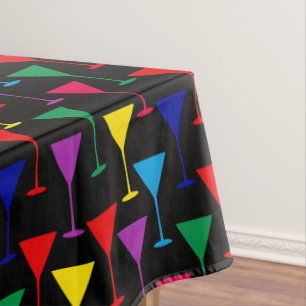 Colourful Martini Cocktail Pattern Tablecloth