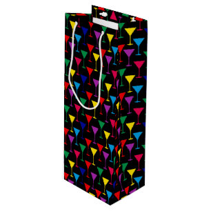 Colourful Martini Cocktail Pattern Wine Gift Bag