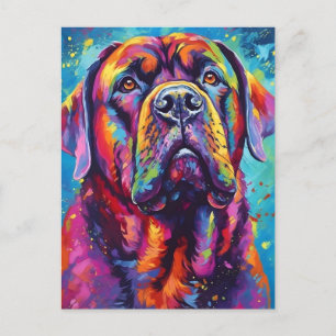 Colourful Mastiff Postcard