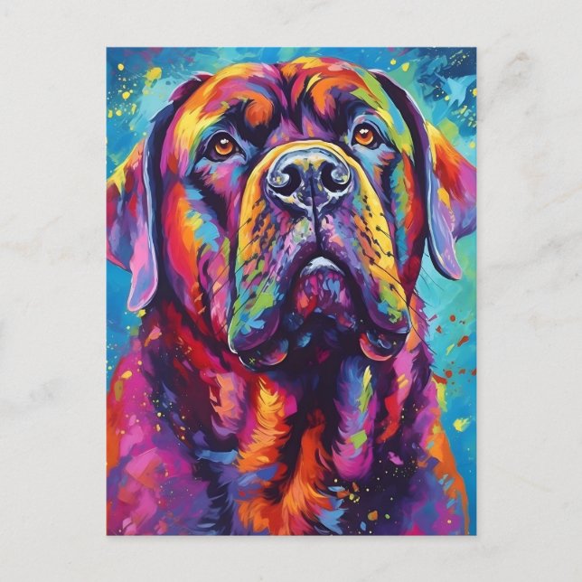 Colourful Mastiff Postcard (Front)