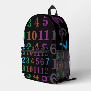 Colourful Math Numbers Back To School Printed Backpack