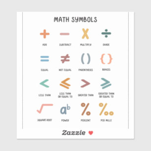 Colourful Math Symbol Educational Minimalist Art