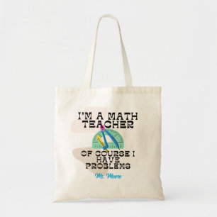 Colourful Math Teacher Canvas Tote Gift