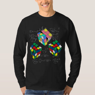 Colourful Math Triple Geometric Cubes Manipulative T-Shirt
