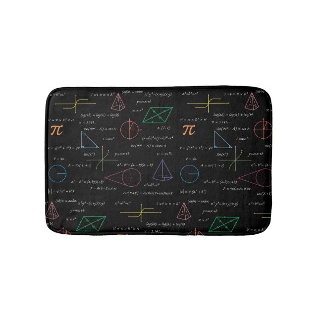 Colourful Mathematics Equations Math Formulas  Bath Mat (Front)