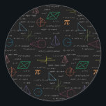 Colourful Mathematics Equations Math Formulas  Classic Round Sticker<br><div class="desc">A colourful mathematics equations and formulas pattern on a black background. An ideal design for math teachers,  mathematic enthusiasts,  scientists,  math students,  mathematics tutors,  arithmetic etc. A modern math pattern for back to school students and teachers etc.</div>