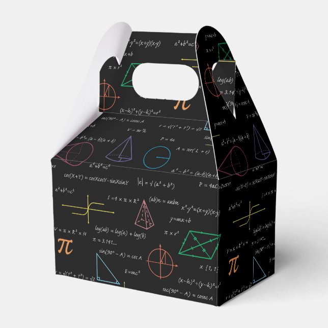 Colourful Mathematics Equations Math Formulas  Favour Box (Front Side)