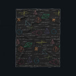 Colourful Mathematics Equations Math Formulas  Fleece Blanket<br><div class="desc">A colourful mathematics equations and formulas pattern on a black background. An ideal design for math teachers,  mathematic enthusiasts,  scientists,  math students,  mathematics tutors,  arithmetic etc. A modern math pattern for back to school students and teachers etc.</div>