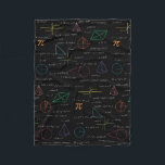 Colourful Mathematics Equations Math Formulas  Fleece Blanket<br><div class="desc">A colourful mathematics equations and formulas pattern on a black background. An ideal design for math teachers,  mathematic enthusiasts,  scientists,  math students,  mathematics tutors,  arithmetic etc. A modern math pattern for back to school students and teachers etc.</div>