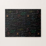 Colourful Mathematics Equations Math Formulas  Jigsaw Puzzle<br><div class="desc">A colourful mathematics equations and formulas pattern on a black background. An ideal design for math teachers,  mathematic enthusiasts,  scientists,  math students,  mathematics tutors,  arithmetic etc. A modern math pattern for back to school students and teachers etc.</div>