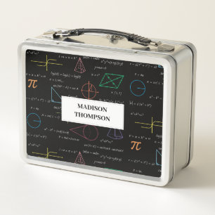 Colourful Mathematics Equations Math Formulas  Metal Lunch Box