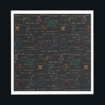 Colourful Mathematics Equations Math Formulas  Napkin<br><div class="desc">A colourful mathematics equations and formulas pattern on a black background. An ideal design for math teachers,  mathematic enthusiasts,  scientists,  math students,  mathematics tutors,  arithmetic etc. A modern math pattern for back to school students and teachers etc.</div>