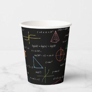 Colourful Mathematics Equations Math Formulas Paper Cups