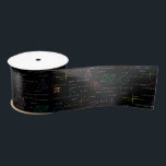 Colourful Mathematics Equations Math Formulas  Satin Ribbon<br><div class="desc">A colourful mathematics equations and formulas pattern on a black background. An ideal design for math teachers,  mathematic enthusiasts,  scientists,  math students,  mathematics tutors,  arithmetic etc. A modern math pattern for back to school students and teachers etc.</div>