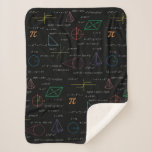 Colourful Mathematics Equations Math Formulas  Sherpa Blanket<br><div class="desc">A colourful mathematics equations and formulas pattern on a black background. An ideal design for math teachers,  mathematic enthusiasts,  scientists,  math students,  mathematics tutors,  arithmetic etc. A modern math pattern for back to school students and teachers etc.</div>