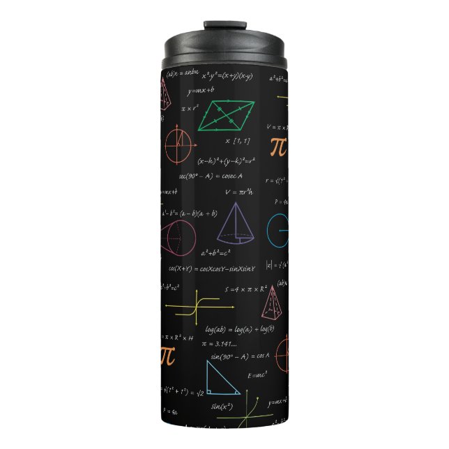 Colourful Mathematics Equations Math Formulas  Thermal Tumbler (Front)