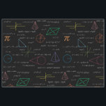 Colourful Mathematics Equations Math Formulas  Tissue Paper<br><div class="desc">A colourful mathematics equations and formulas pattern on a black background. An ideal design for math teachers,  mathematic enthusiasts,  scientists,  math students,  mathematics tutors,  arithmetic etc. A modern math pattern for back to school students and teachers etc.</div>