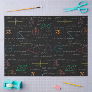 Colourful Mathematics Equations Math Formulas Tissue Paper