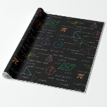 Colourful Mathematics Equations Math Formulas  Wrapping Paper<br><div class="desc">A colourful mathematics equations and formulas pattern on a black background. An ideal design for math teachers,  mathematic enthusiasts,  scientists,  math students,  mathematics tutors,  arithmetic etc. A modern math pattern for back to school students and teachers etc.</div>