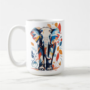 Colourful Matisse Inspired Elephant Design Coffee Mug