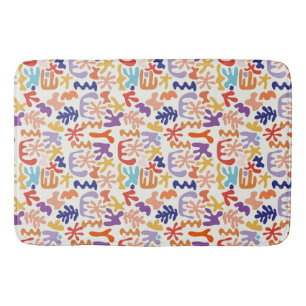 Colourful Matisse Pattern Abstract Botanical Shape Bath Mat