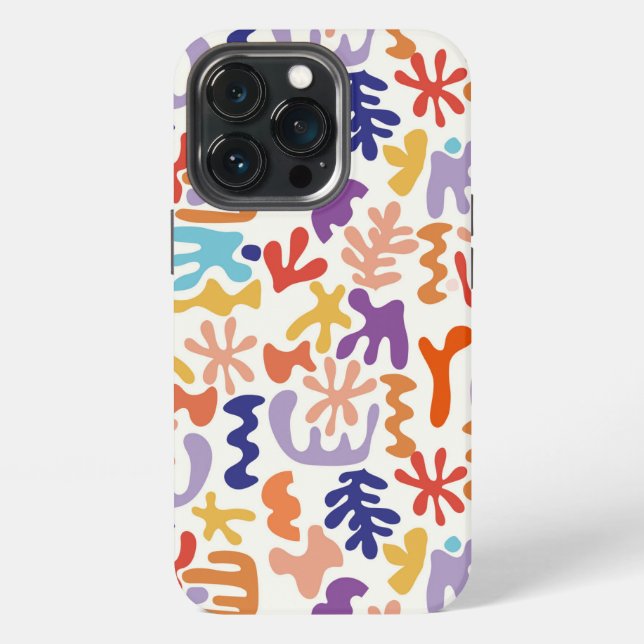 Colourful Matisse Pattern Abstract Botanical Shape iPhone Case (Back)