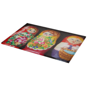 Colourful Matryoshka Dolls Cutting Board