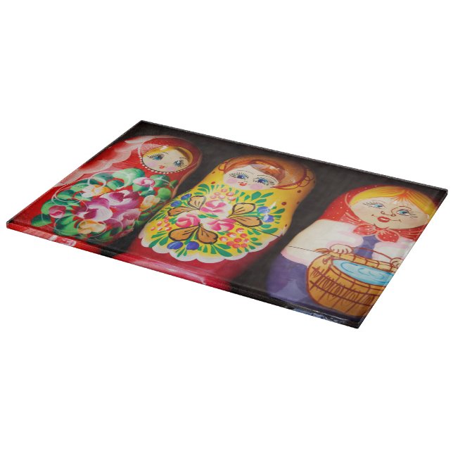 Colourful Matryoshka Dolls Cutting Board (Corner)