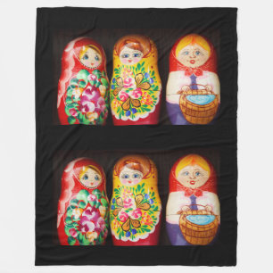 Colourful Matryoshka Dolls Fleece Blanket