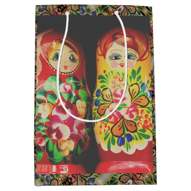 Colourful Matryoshka Dolls Large Gift Bag (Front)