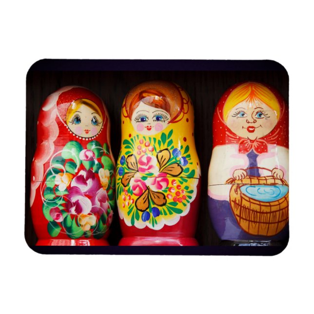 Colourful Matryoshka Dolls Magnet (Horizontal)