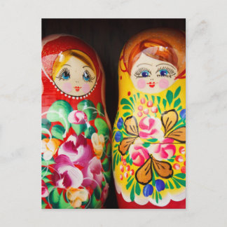 Colourful Matryoshka Dolls Postcard